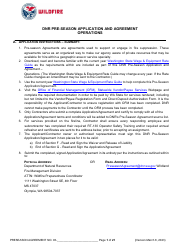Operations Preseason Application/Agreement - Washington