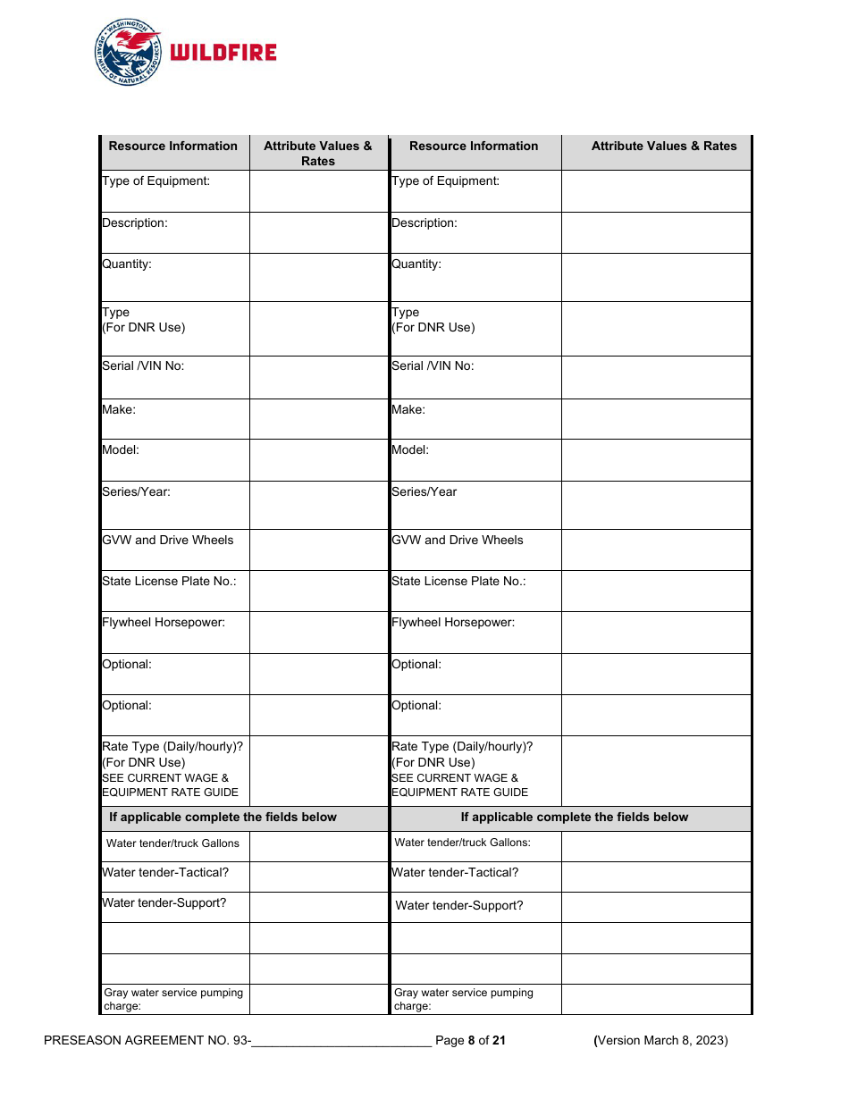 Operations Preseason Application / Agreement - Washington, Page 8