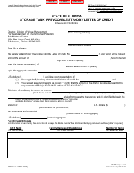 Document preview: DEP Form 62-761.900(3) Part F Storage Tank Irrevocable Standby Letter of Credit - Florida