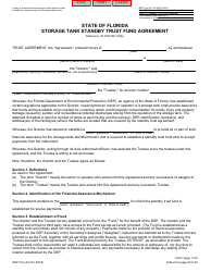 DEP Form 62-761.900(3) Part H Storage Tank Standby Trust Fund Agreement - Florida