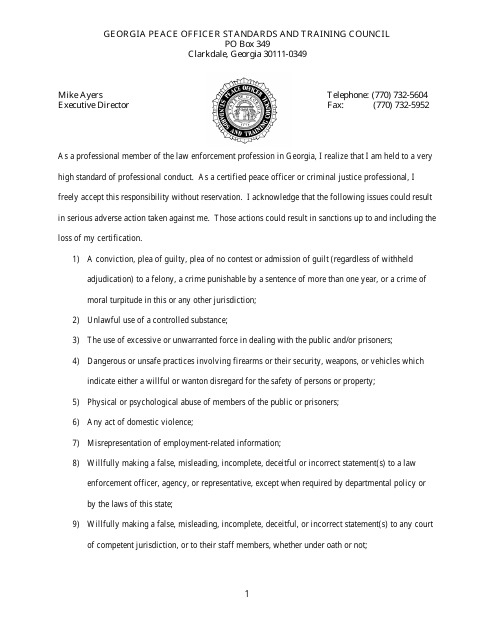 Code of Ethics - Georgia (United States) Download Pdf