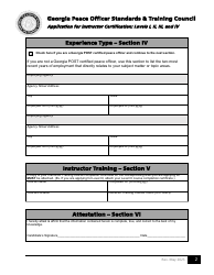 Application for Instructor Certification: Levels I, II, Iii, and Iv - Georgia (United States), Page 2