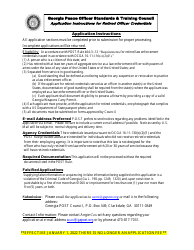 Document preview: Application for Retired Officer Credentials - Georgia (United States)