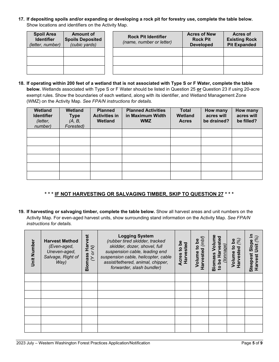 Forest Practices Application / Notification - Western Washington - Washington, Page 5