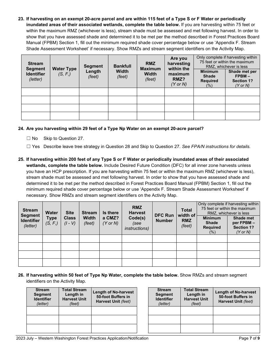 Forest Practices Application / Notification - Western Washington - Washington, Page 7