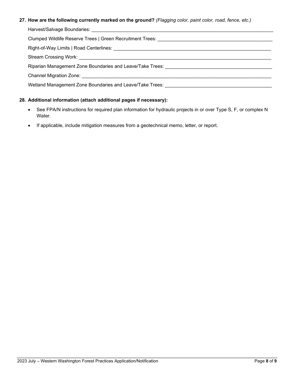 Forest Practices Application / Notification - Western Washington - Washington, Page 8