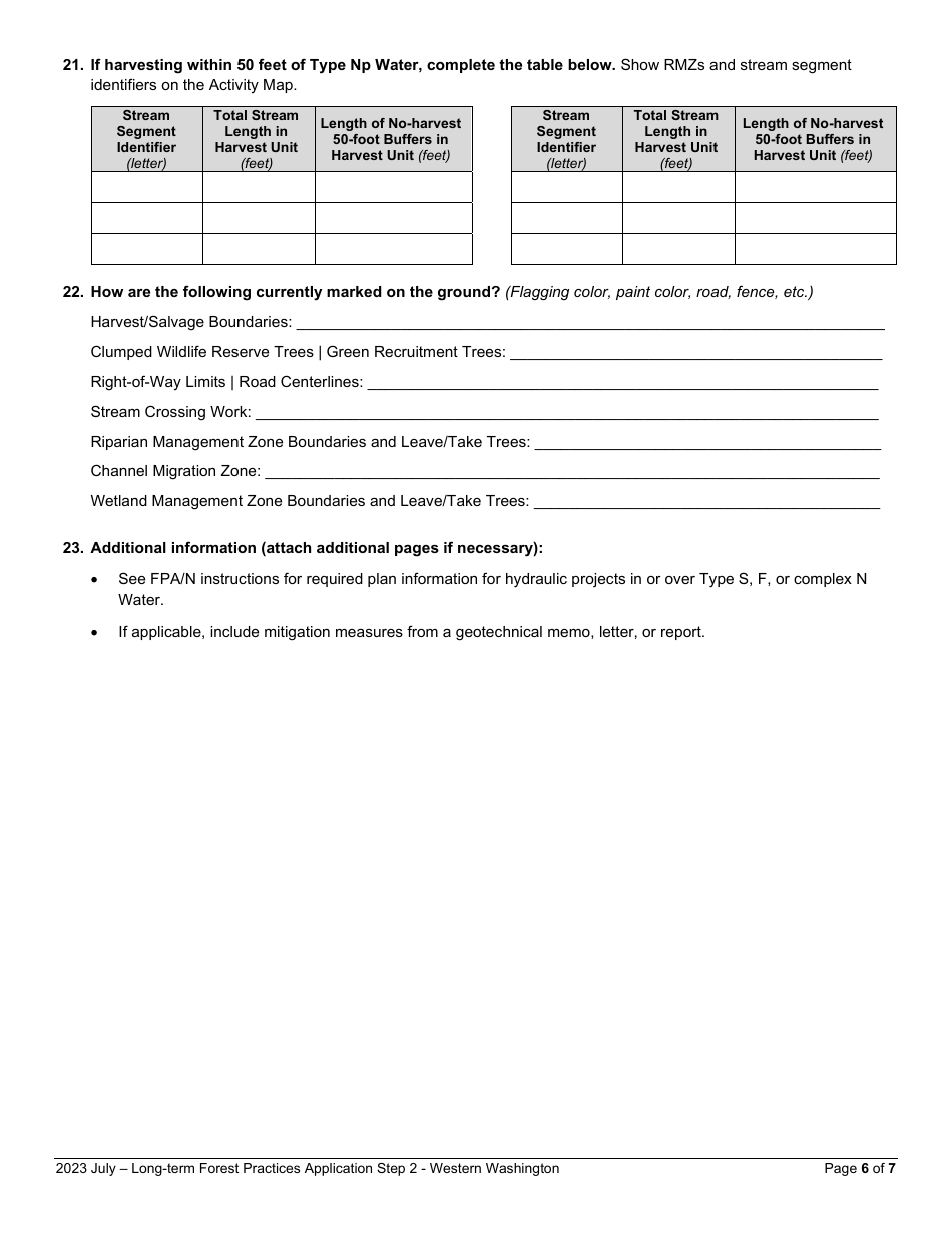 Long-Term Forest Practices Application - Step 2 - Resource Protection Strategies Western Washington - Washington, Page 6