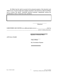 Small Estates Affidavit - Transferring Certain Personal Property in Estates Under 75,000 Pursuant to K.s.a. 59-1507b - Kansas, Page 2
