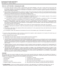Form SFN24757 Homestead Credit Application for Senior Citizens &amp; Disabled Persons - North Dakota, Page 2