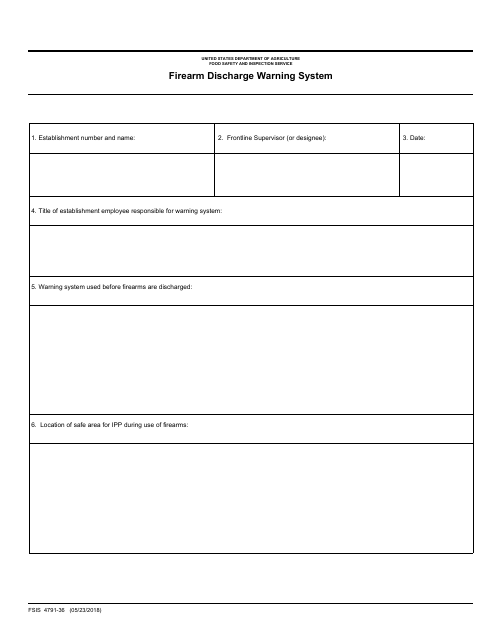 FSIS Form 4791-36 - Fill Out, Sign Online and Download Fillable PDF ...