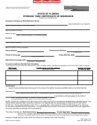 DEP Form 62-761.900(3) Part D Storage Tank Certificate of Insurance - Florida