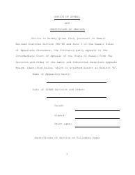 Notice of Appeal and Certificate of Service - Hawaii, Page 2