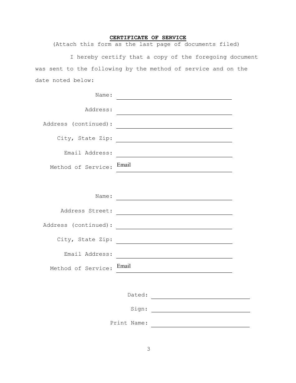 Notice of Appeal and Certificate of Service - Hawaii, Page 3