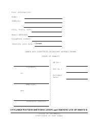 Document preview: Unnamed Witness Identification and Certificate of Service - Hawaii