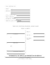 Withdrawal of Appeal and Certificate of Service - Hawaii