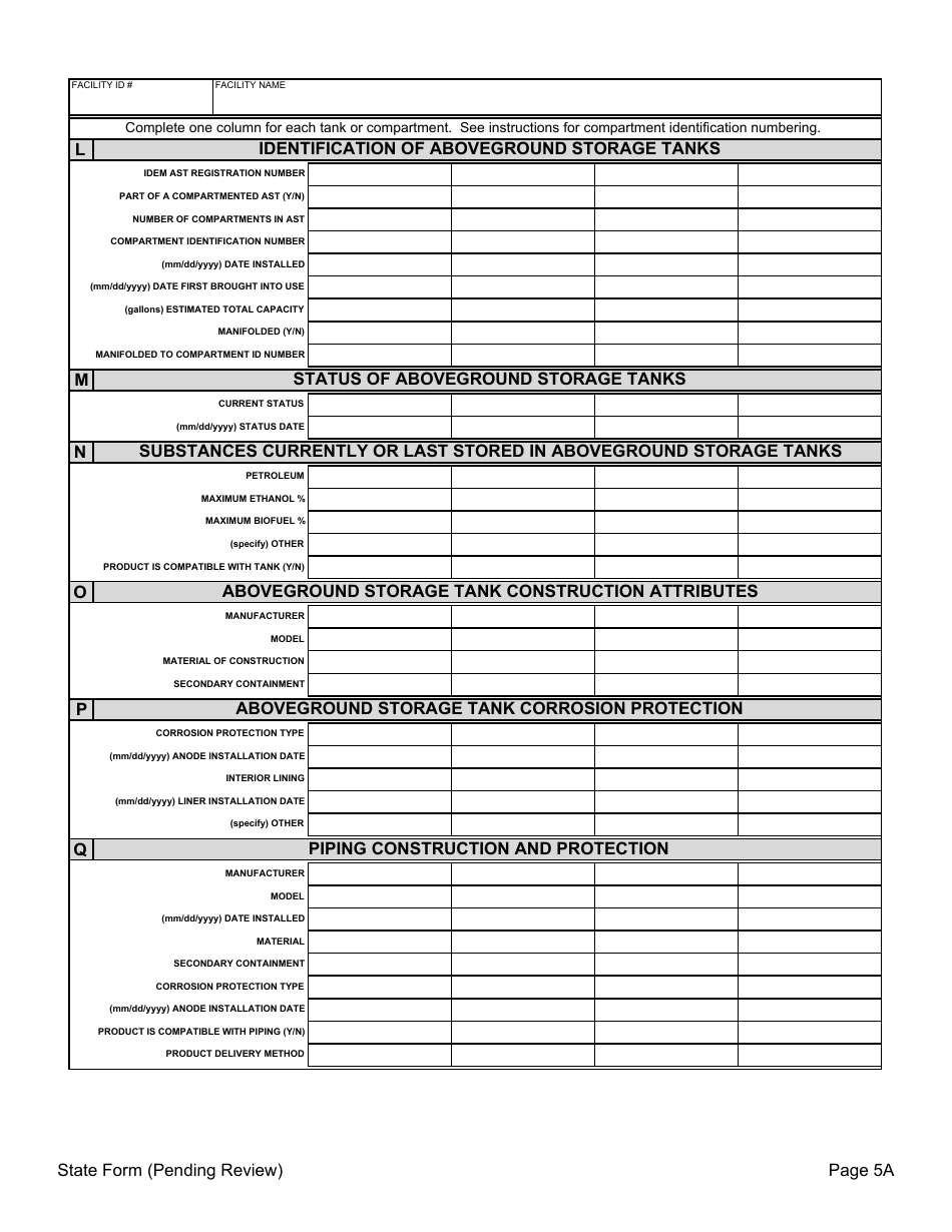 Notification for Aboveground Storage Tank Systems - Indiana, Page 5