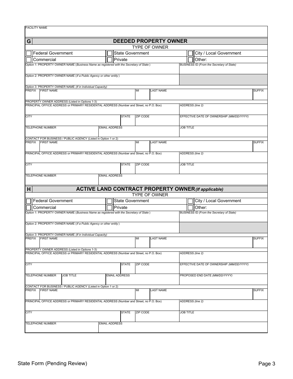 Initial Registration for Aboveground Storage Tank Systems - Indiana, Page 3