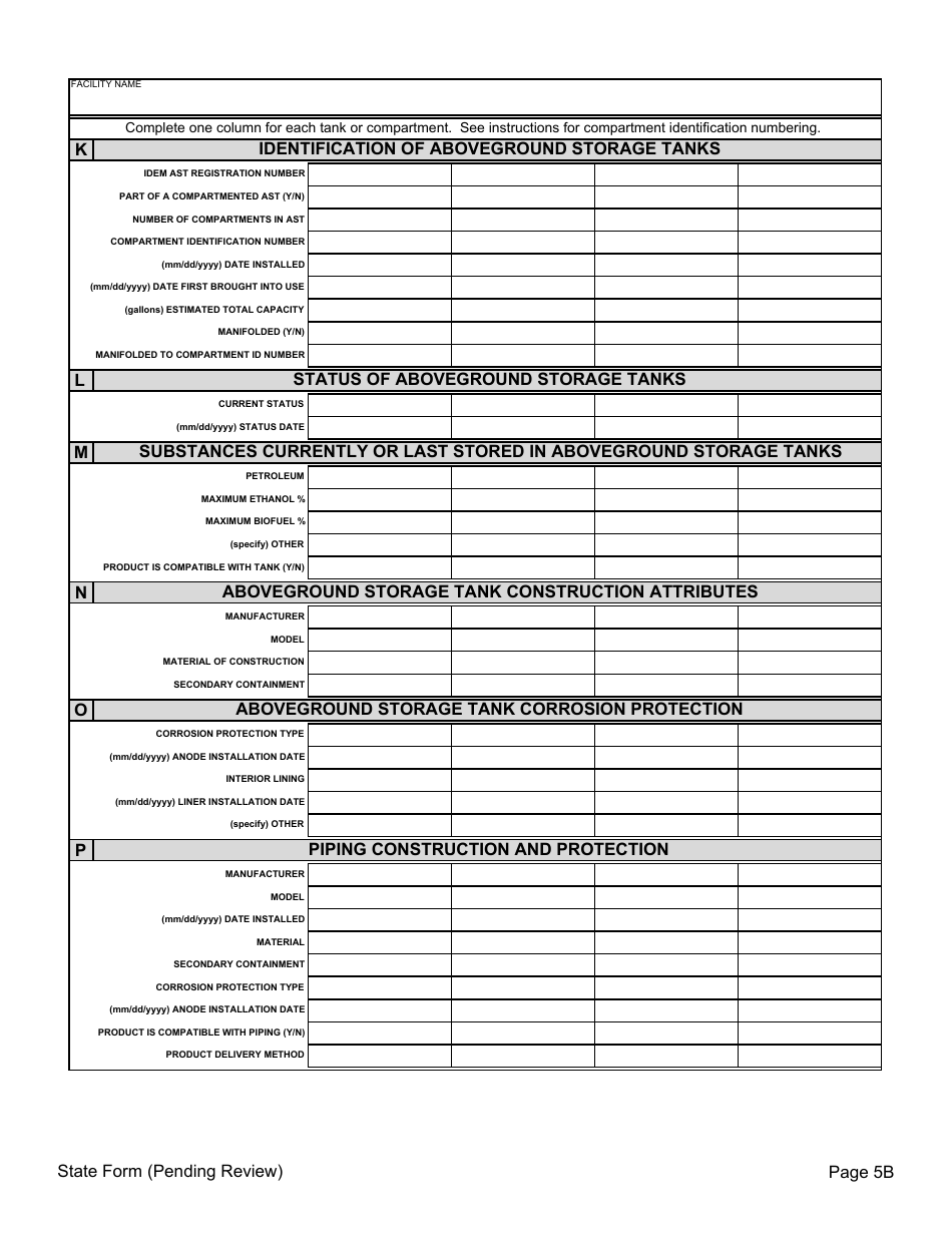 Initial Registration for Aboveground Storage Tank Systems - Indiana, Page 7