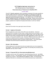 Document preview: Instructions for Eltf Eligibility Application for Ust Decommissioning/Replacement - Indiana