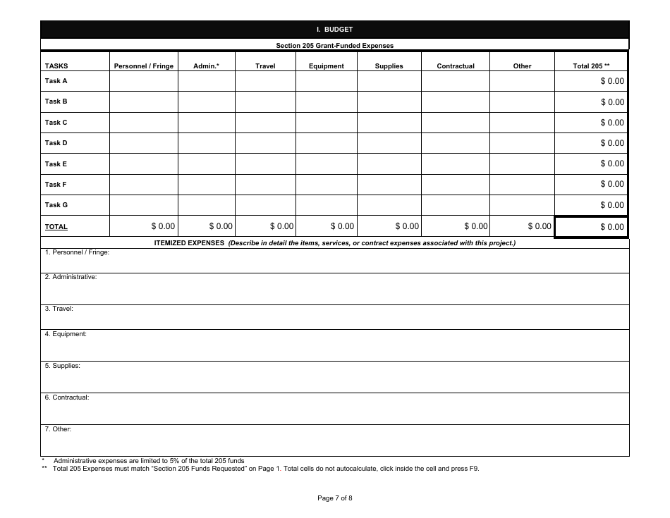 State Form 53970 Application for Section 205j Water Quality Planning Program Grant - Indiana, Page 7