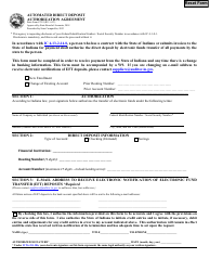 State Form 47551 Automated Direct Deposit Authorization Agreement - Indiana