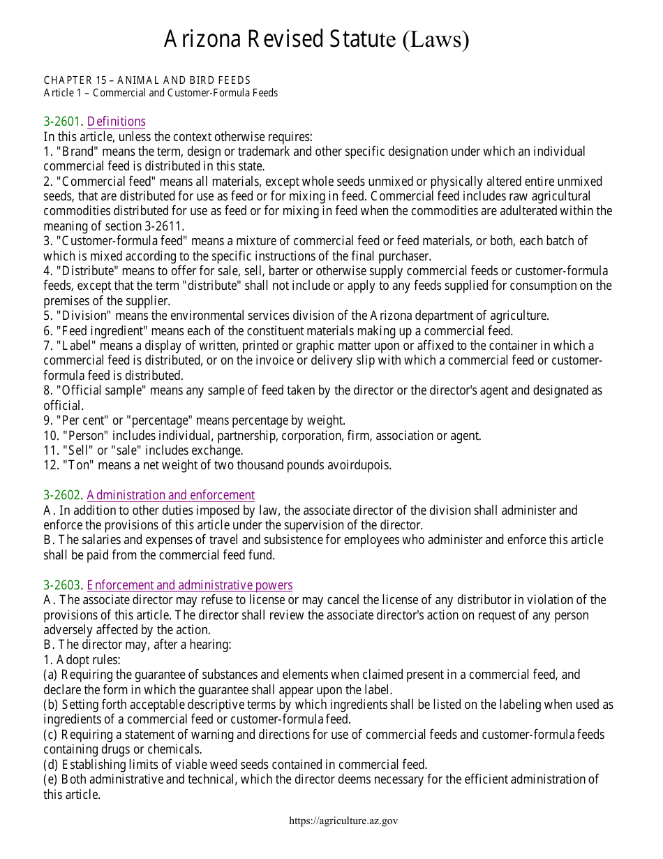 New - Commercial Feed License Application - Arizona, Page 3