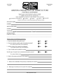 Non-commercial Native Plant Permit Application - Arizona