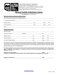 Document preview: Spousal Transfer of Business License - Arizona