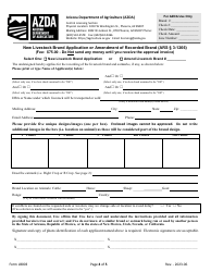 Form LB003 New Livestock Brand Application or Amendment of Recorded Brand - Arizona, Page 4