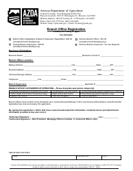 Document preview: Branch Office Registration - Arizona
