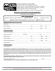 Document preview: Business License Name Change Application - Arizona