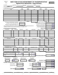 Document preview: Form MURK27 Agreed Price Worksheet - Subcontractor - New York
