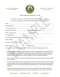 Document preview: Atchafalaya Delta Wildlife Management Area (Adwma) Lottery Houseboat Mooring Permit/Agreement - Example - Louisiana