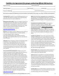 Osb Facilities Use Agreement for Groups Conducting Official Osb Business - Oregon, Page 3