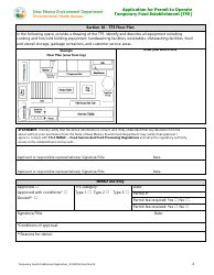 Application for Permit to Operate Temporary Food Establishment (Tfe) - New Mexico, Page 4