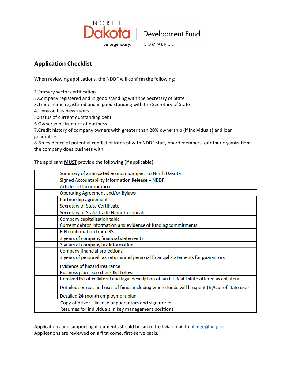 Instructions for Form SFN59676 North Dakota Development Fund, Inc. (Nddf) Application - North Dakota, Page 2