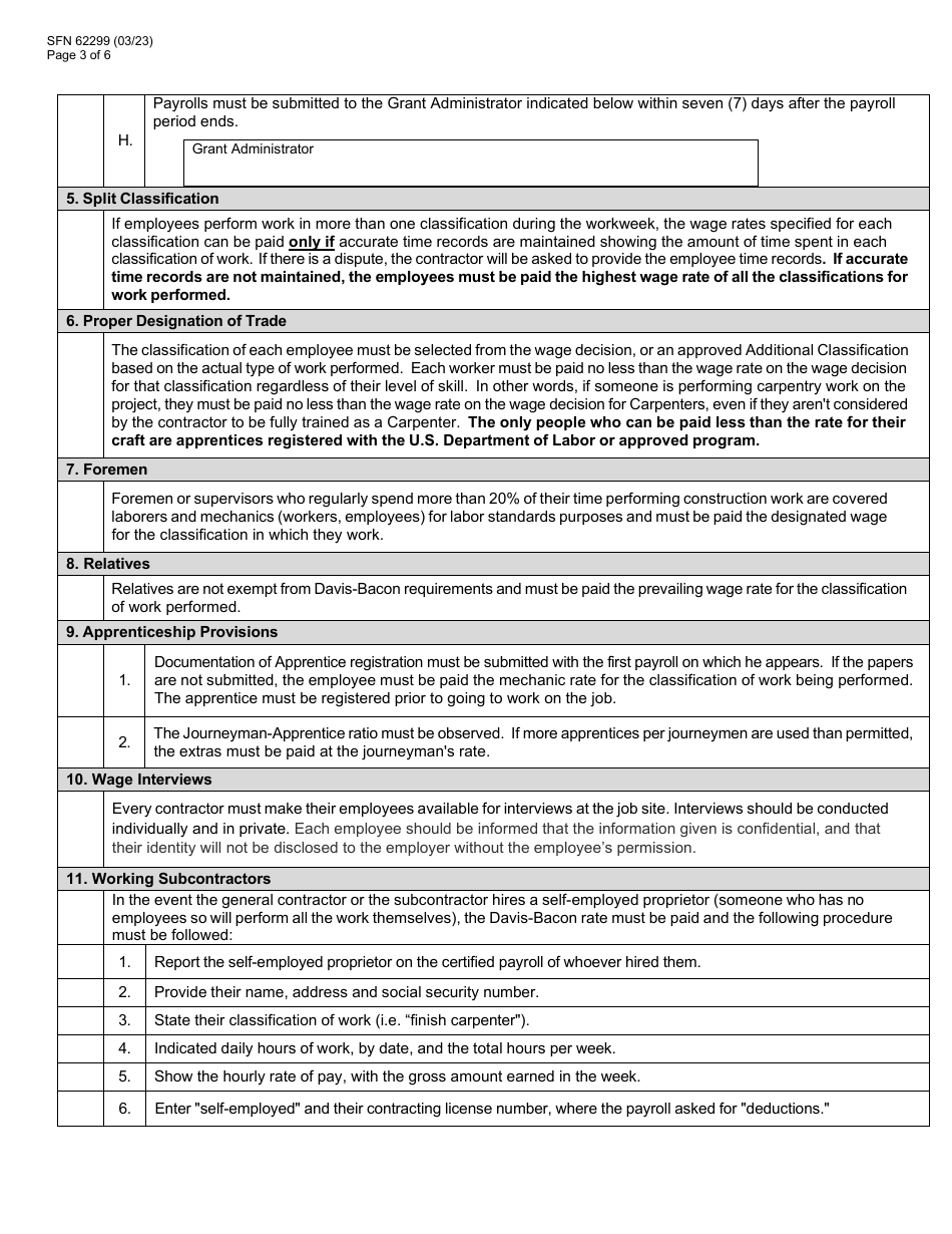 Form SFN62299 Community Development Block Grant (Cdbg) Pre-construction Conference Checklist / Minutes - North Dakota, Page 3