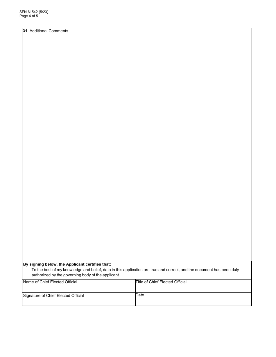 Form SFN61542 Community Development Block Grant (Cdbg) Preapplication - North Dakota, Page 4