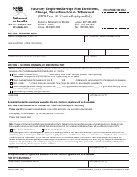 Document preview: Form PERS050 Voluntary Employee Savings Plan Enrollment, Change, Discontinuation or Withdrawal (Pers Tiers I/II/Iii Active Employees Only) - Alaska