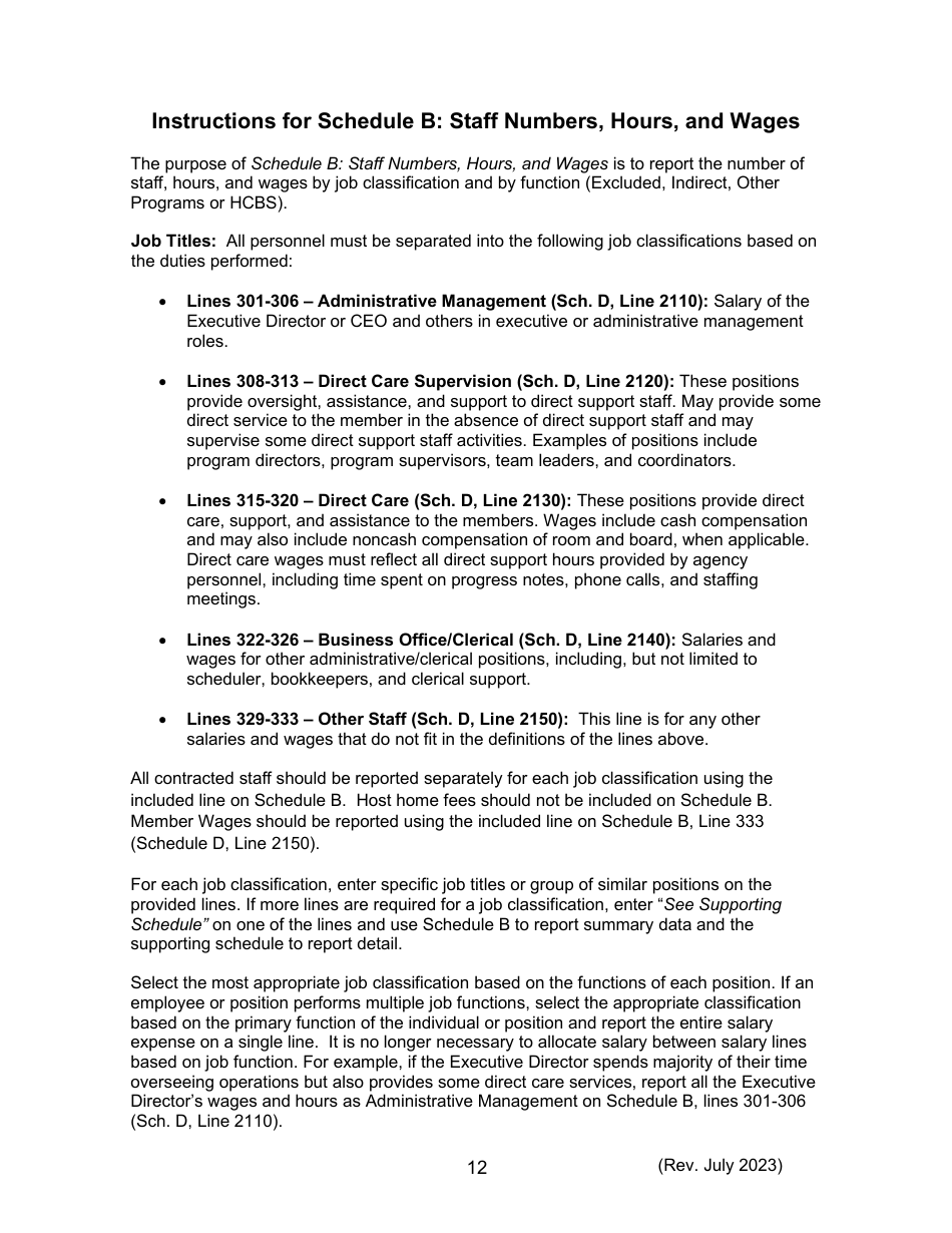 Instructions for Form 470-5477 Home and Community-Based Services (Hcbs) Cost Report - Iowa, Page 12