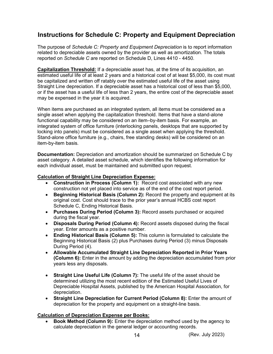 Instructions for Form 470-5477 Home and Community-Based Services (Hcbs) Cost Report - Iowa, Page 14