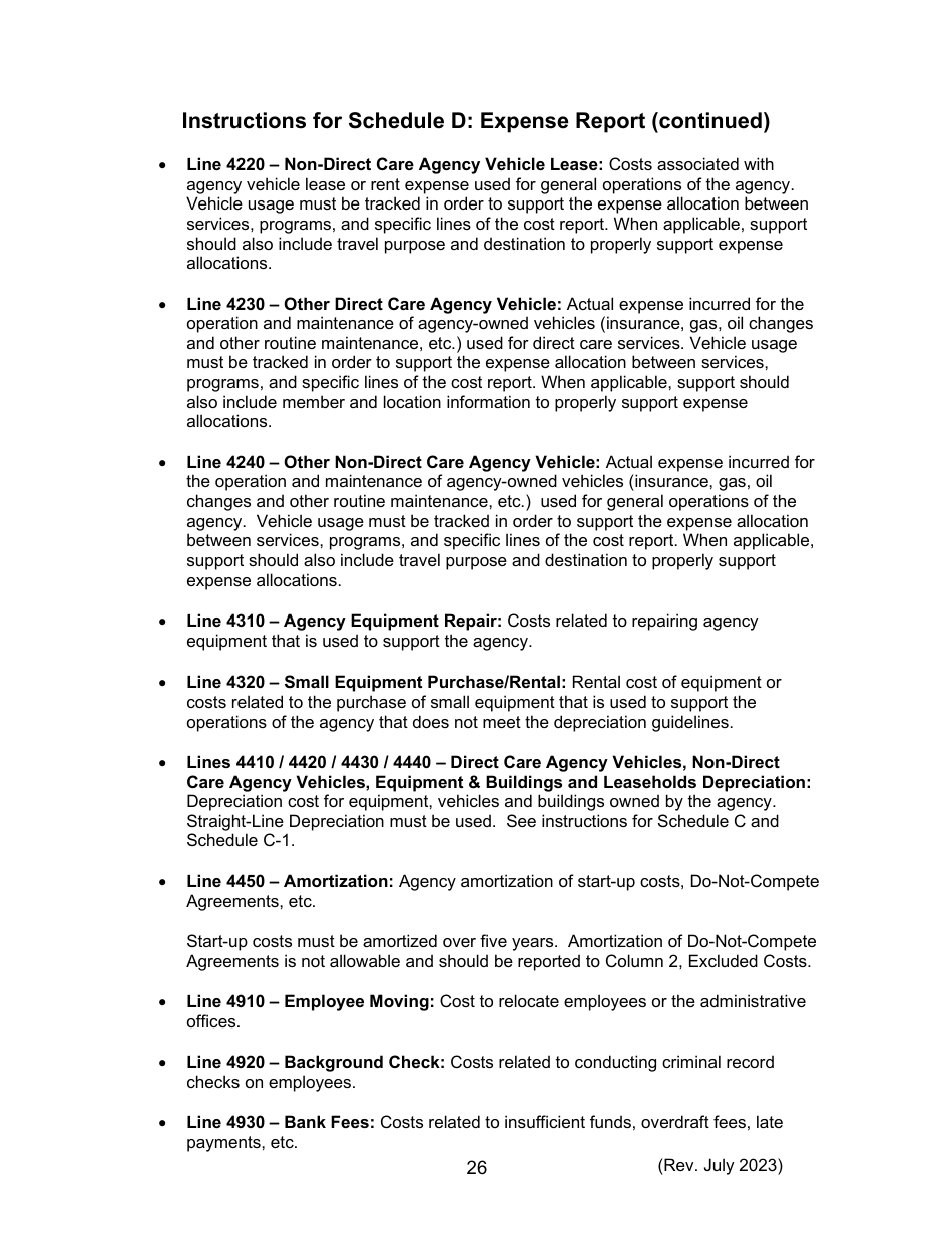 Instructions for Form 470-5477 Home and Community-Based Services (Hcbs) Cost Report - Iowa, Page 26