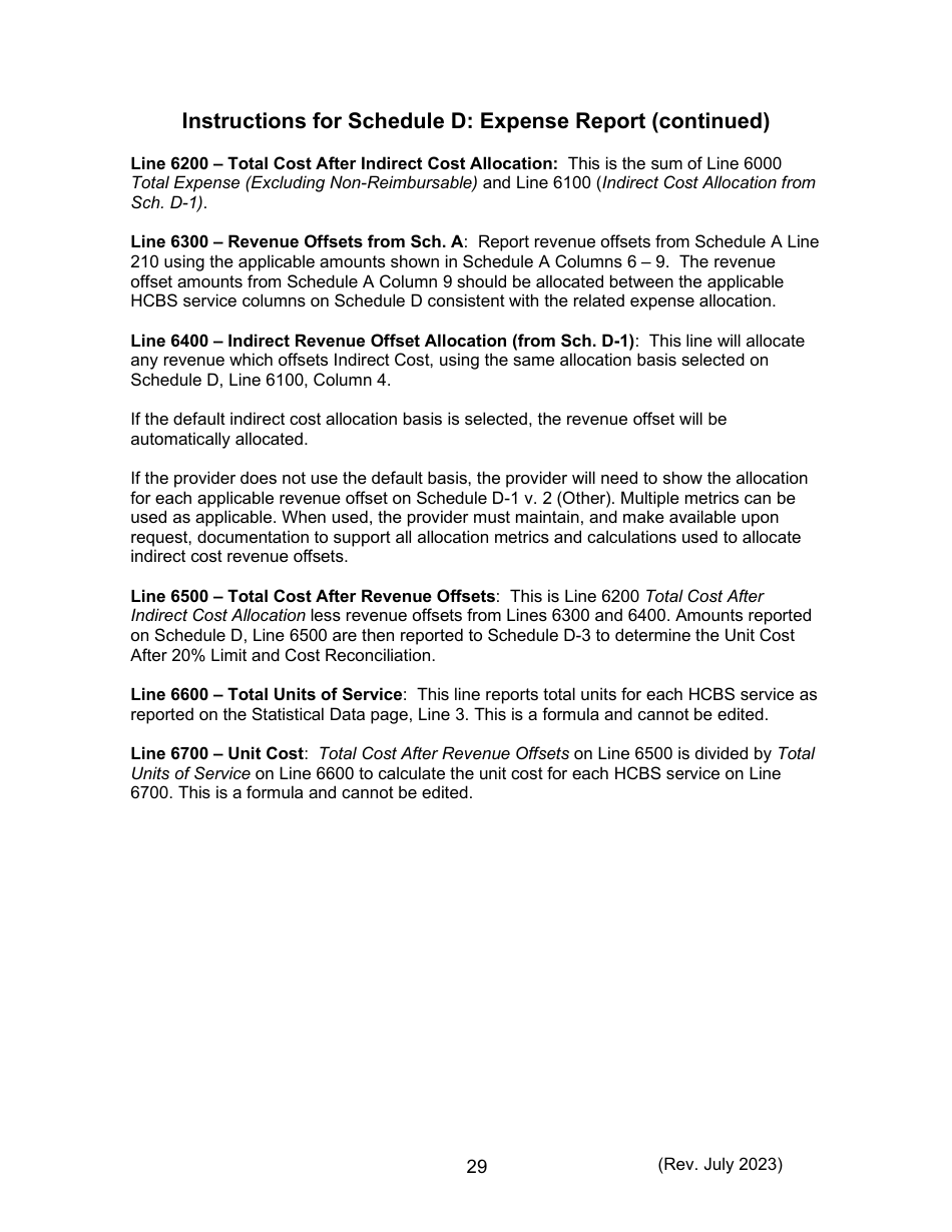 Instructions for Form 470-5477 Home and Community-Based Services (Hcbs) Cost Report - Iowa, Page 29