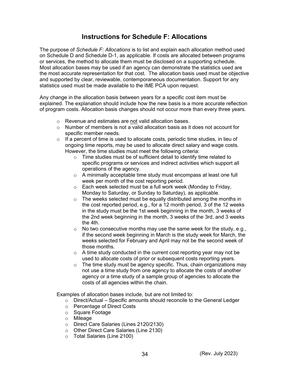 Instructions for Form 470-5477 Home and Community-Based Services (Hcbs) Cost Report - Iowa, Page 34