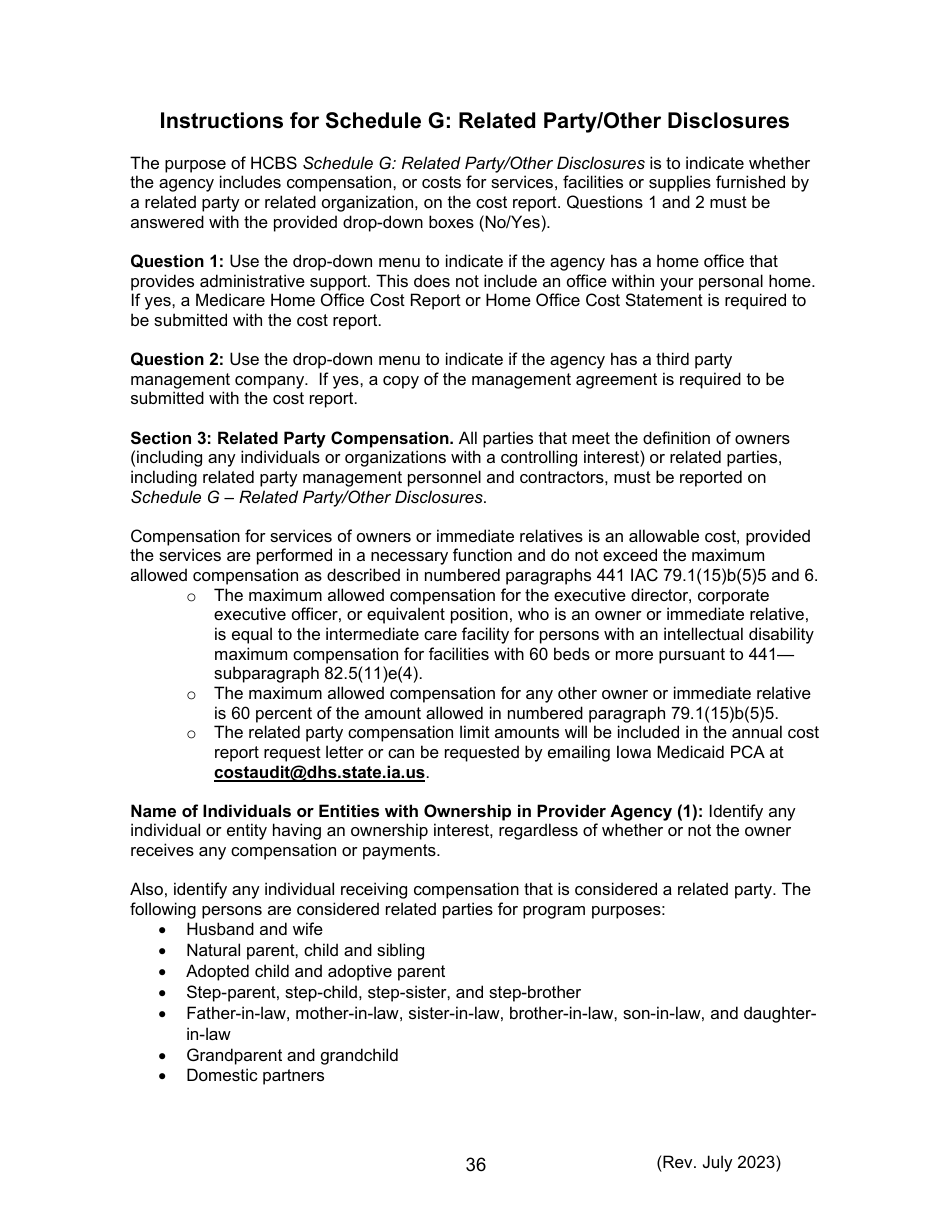 Instructions for Form 470-5477 Home and Community-Based Services (Hcbs) Cost Report - Iowa, Page 36