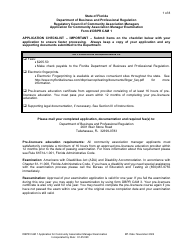 Form DBPR CAM1 Application for Community Association Manager Examination - Florida, Page 2