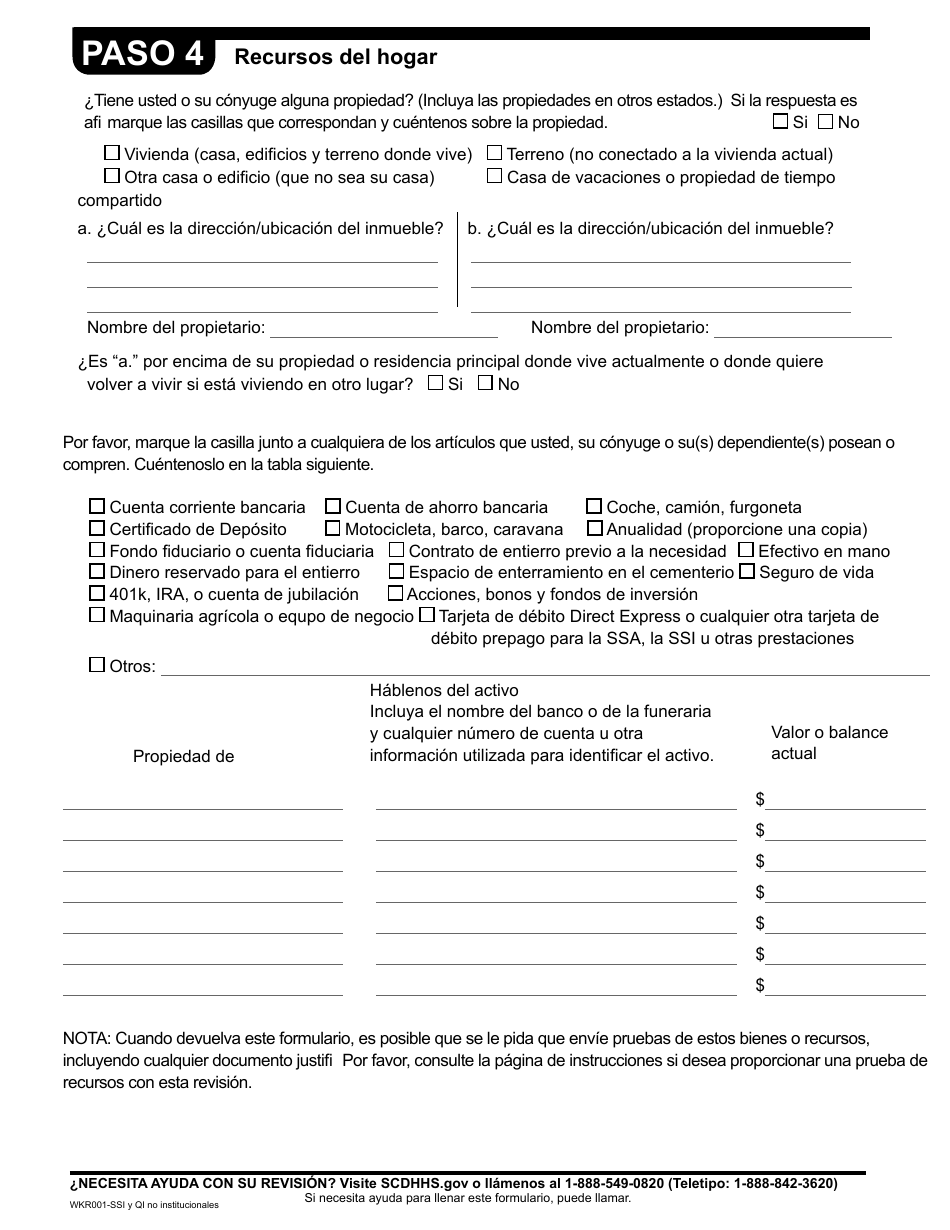 Formulario WKR001 Formulario De Revision Anual - Programas No Institucionales - South Carolina (Spanish), Page 11