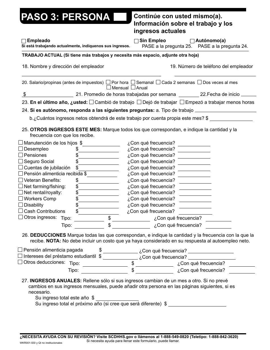 Formulario WKR001 Formulario De Revision Anual - Programas No Institucionales - South Carolina (Spanish), Page 8