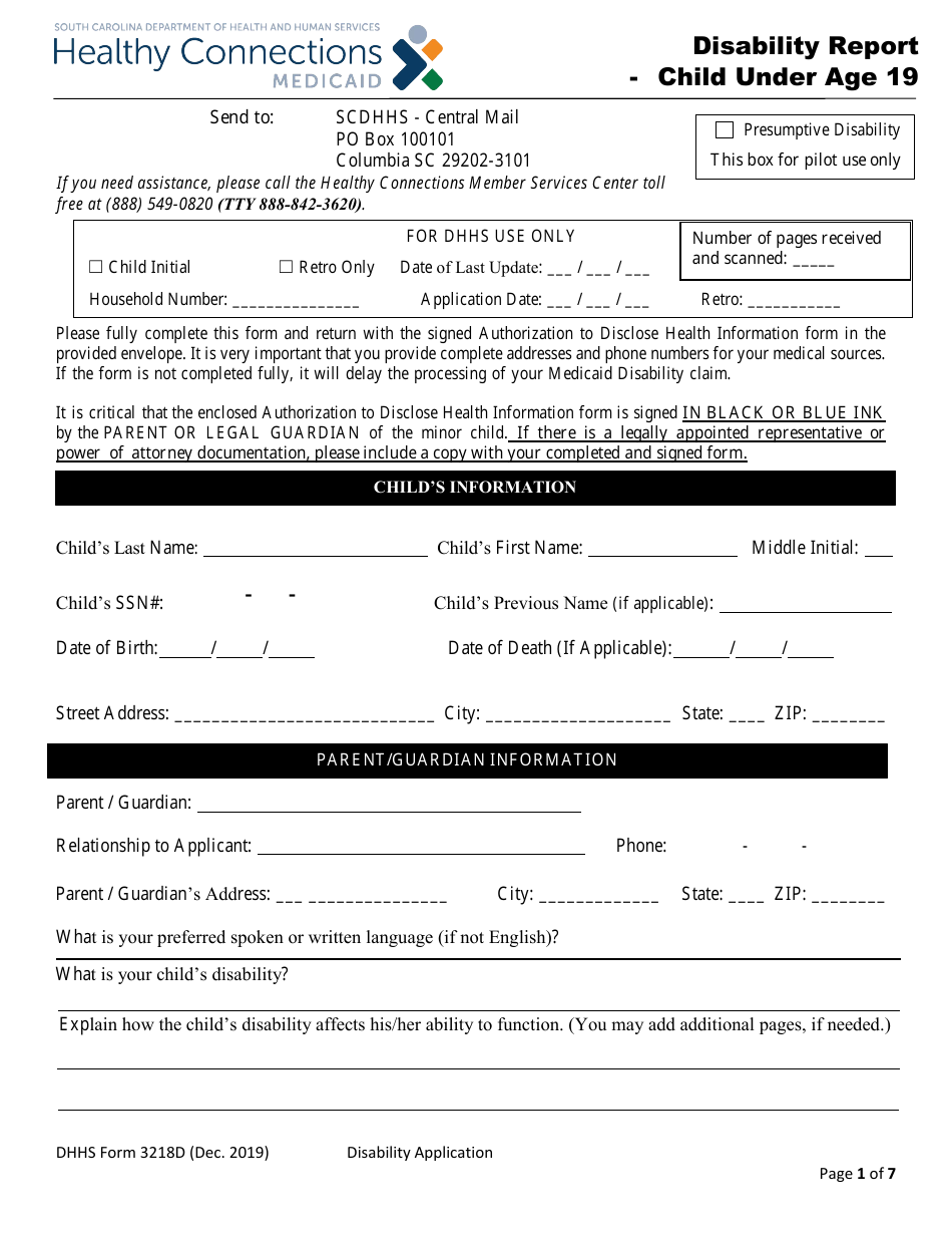 DHHS Form 3218D - Fill Out, Sign Online and Download Fillable PDF ...