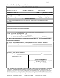 Form DBPR PG4701 Application for Licensure - Professional Geologist - Florida, Page 12